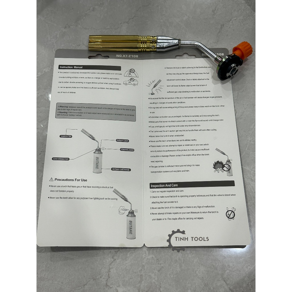 Khò Ga, Đèn Khò gas Twin Brazing No.KT-2108, Đèn Khò Hàn Đôi 2 Ống Đồng Tiện Dụng