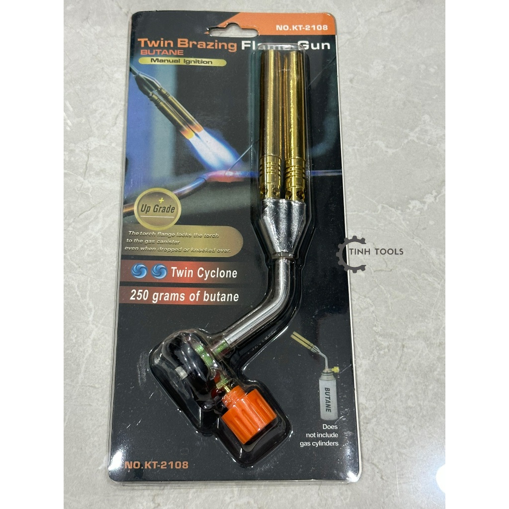 Khò Ga, Đèn Khò gas Twin Brazing No.KT-2108, Đèn Khò Hàn Đôi 2 Ống Đồng Tiện Dụng