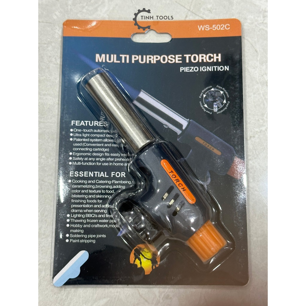 Đầu khò gas mini, Khò hàn, Súng Khò Lửa Tự Động Đánh Lửa Cầm Tay Multi PurposeTorch WS502C