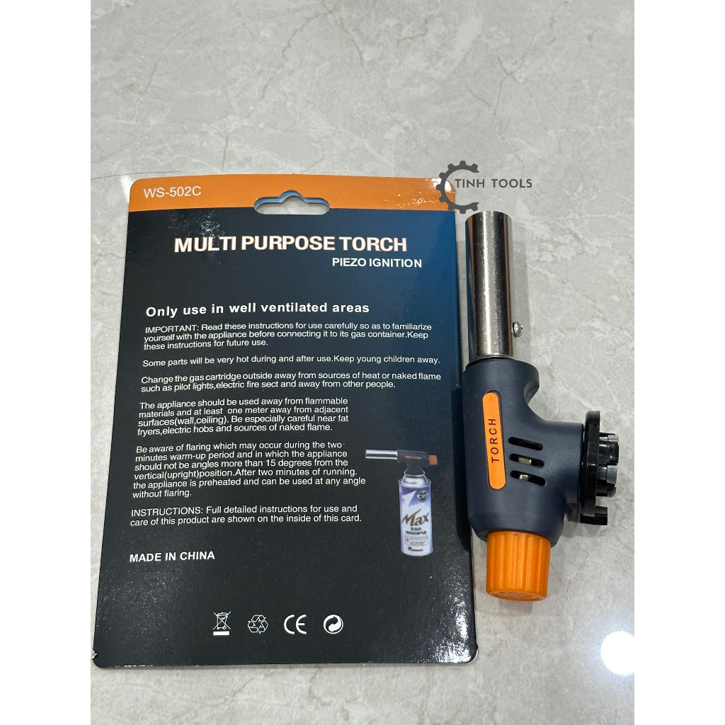 Đầu khò gas mini, Khò hàn, Súng Khò Lửa Tự Động Đánh Lửa Cầm Tay Multi PurposeTorch WS502C