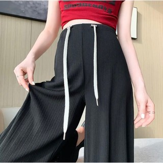 Quần bầu ống suông chất gân tăm, có dây chỉnh rút eo mặc trước và sau sinh (Q.TĂM DÂY)
