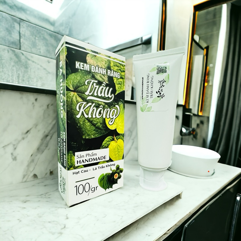 Kem Đánh Răng Dược Liệu Trầu Không Thiên Nhiên, Trắng Răng, Sạch Khuẩn 100gr