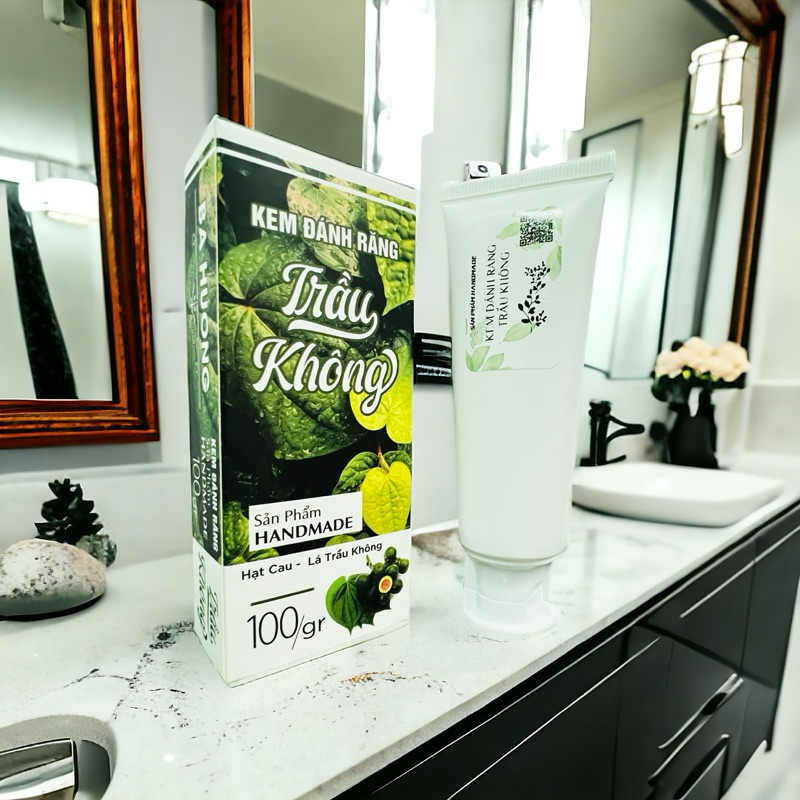 Kem Đánh Răng Dược Liệu Trầu Không Thiên Nhiên, Trắng Răng, Sạch Khuẩn 100gr