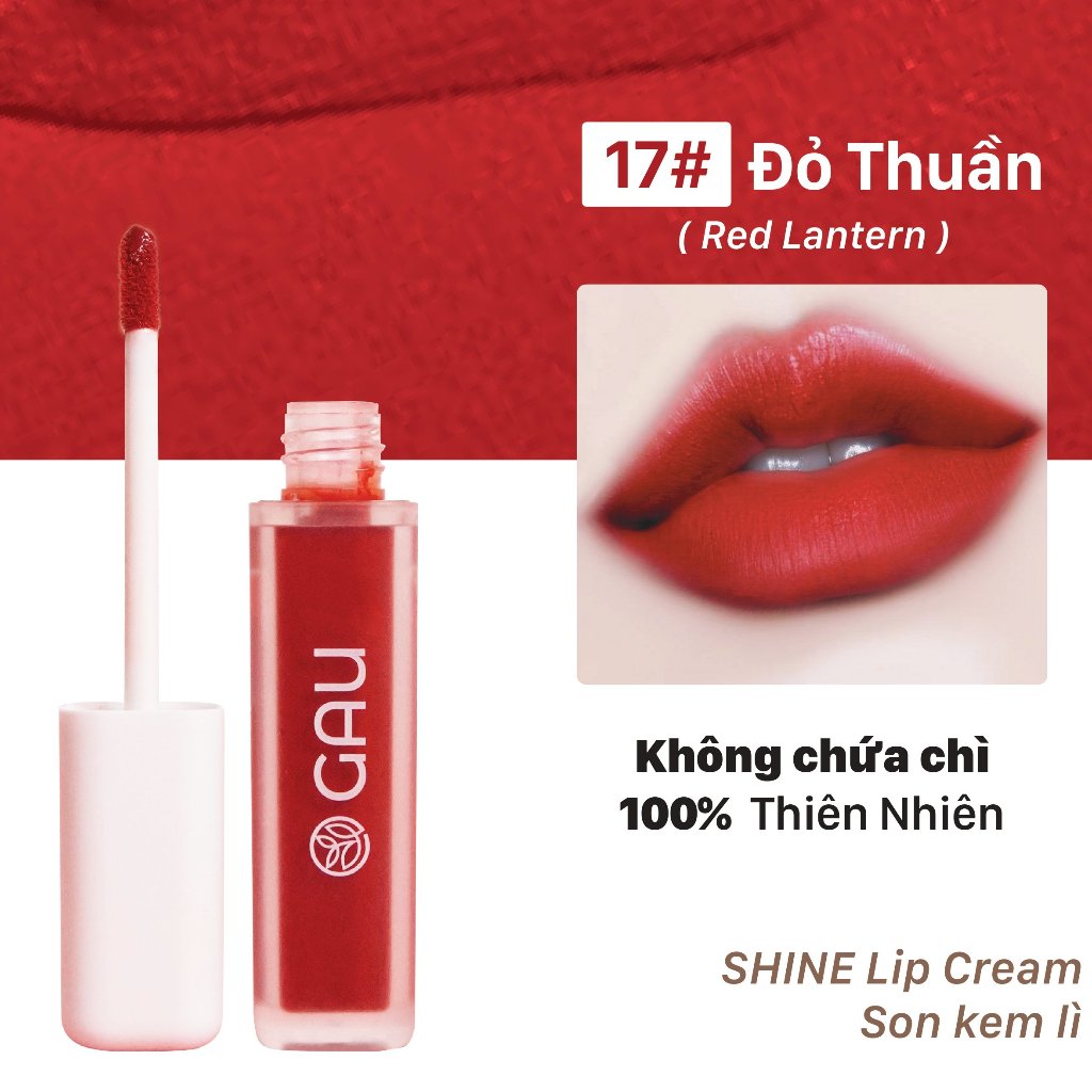 Son Kem Lì Tự Nhiên Chính Hãng Không Chì Mềm Mịn An Toàn GAU Shine 10g