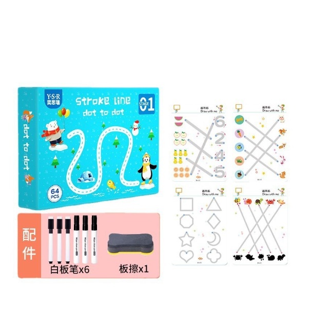 Combo Tập Tô Vẽ Thông Minh ANBEBE Xóa Được 64Trang Tặng 6 Bút,  Đồ Chơi Giáo Dục Cho Bé 2-5 Tuổi