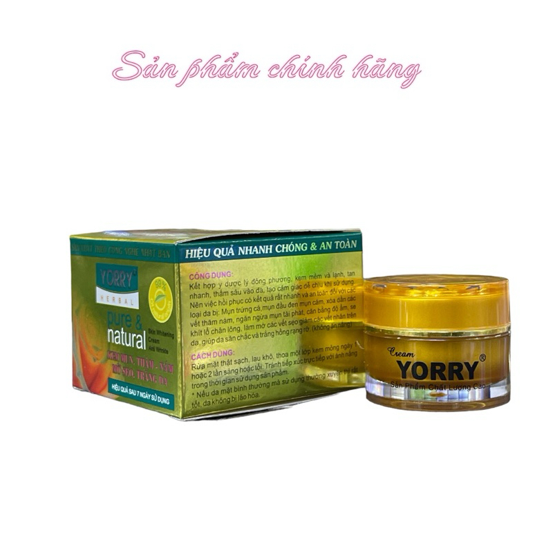 Kem YORRY mụn thâm nám mờ sẹo trắng da 10gram