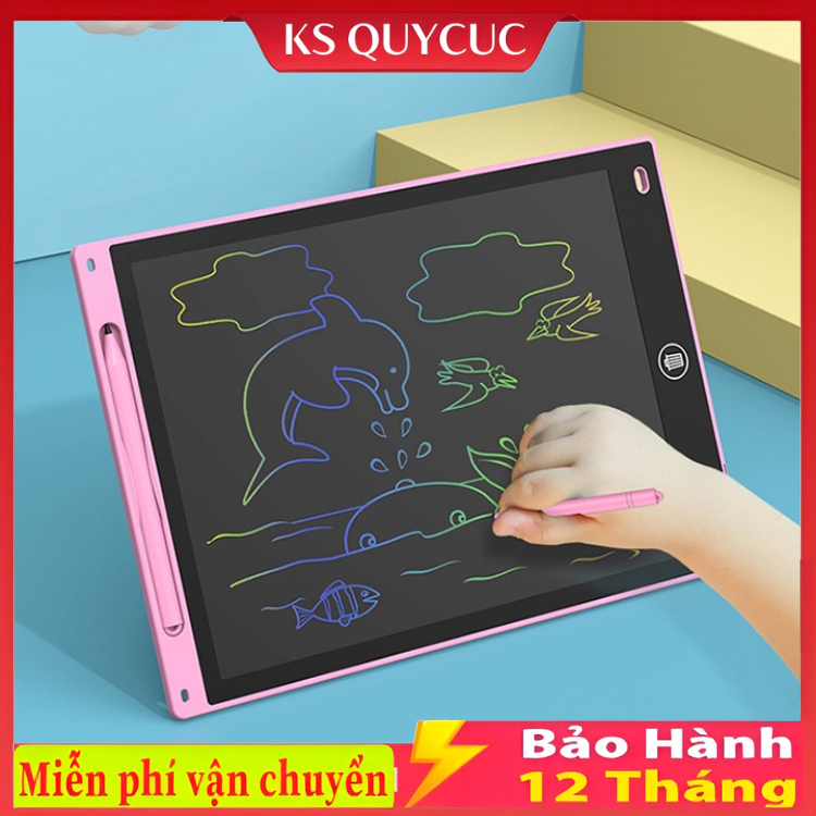 Bảng vẽ tự xóa điện tử 3D bảng viết vẽ thông minh 8 12 inch m n hình LCD a sắc đồ họa ẹp kèm bút dạy học
