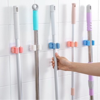 Móc Treo Chổi dán ốp tường Móc ốp tường Kẹp Giữ đồ vật dùng để lau Nhà Đa Năng