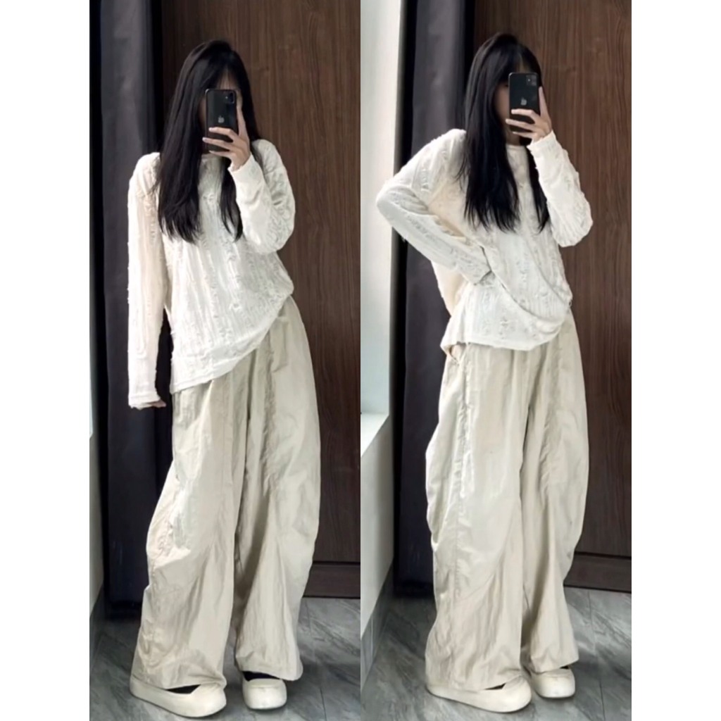 [ĐỢI 10 NGÀY]- Áo thun rách/ Quần dù rộng | Shopee Việt Nam