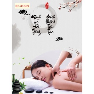 Tranh trang trí spa dưỡng sinh, decor gội đầu dưỡng sinh, tranh ngâm chân thảo dược in trên vải lụa (tặng kèm keo dán)