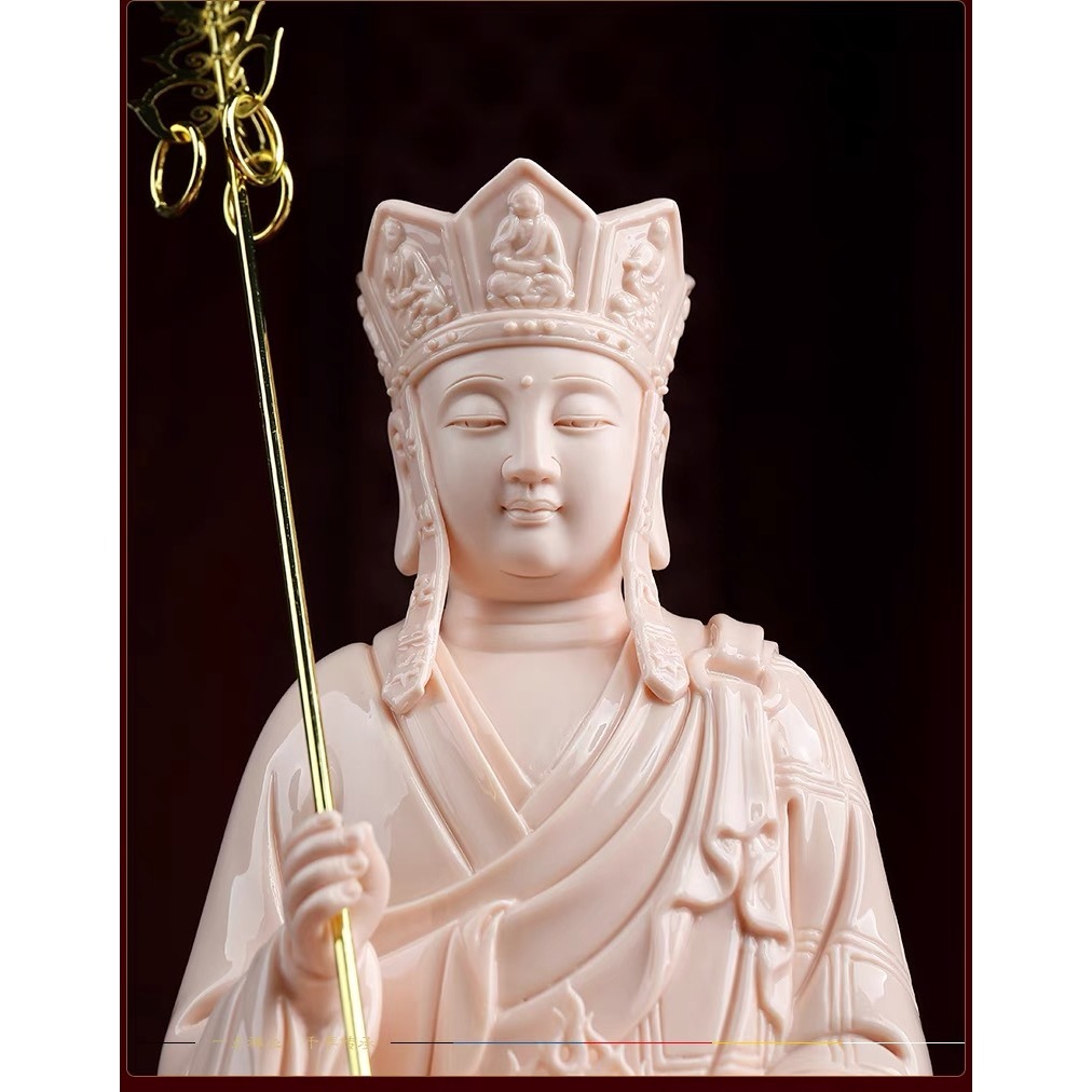 Tượng Địa Tạng Vương Bồ Tát Chất Liệu Gốm Sứ  Cao Cấp, Đồ Decor Phong Thủy, Trang Trí Bàn Thờ Góc An