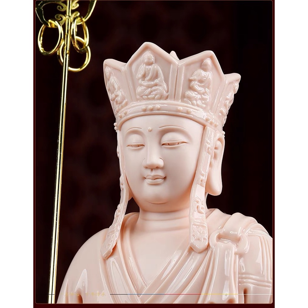 Tượng Địa Tạng Vương Bồ Tát Chất Liệu Gốm Sứ  Cao Cấp, Đồ Decor Phong Thủy, Trang Trí Bàn Thờ Góc An
