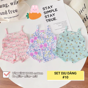 Set 3 bộ thun tăm cho bé gái
