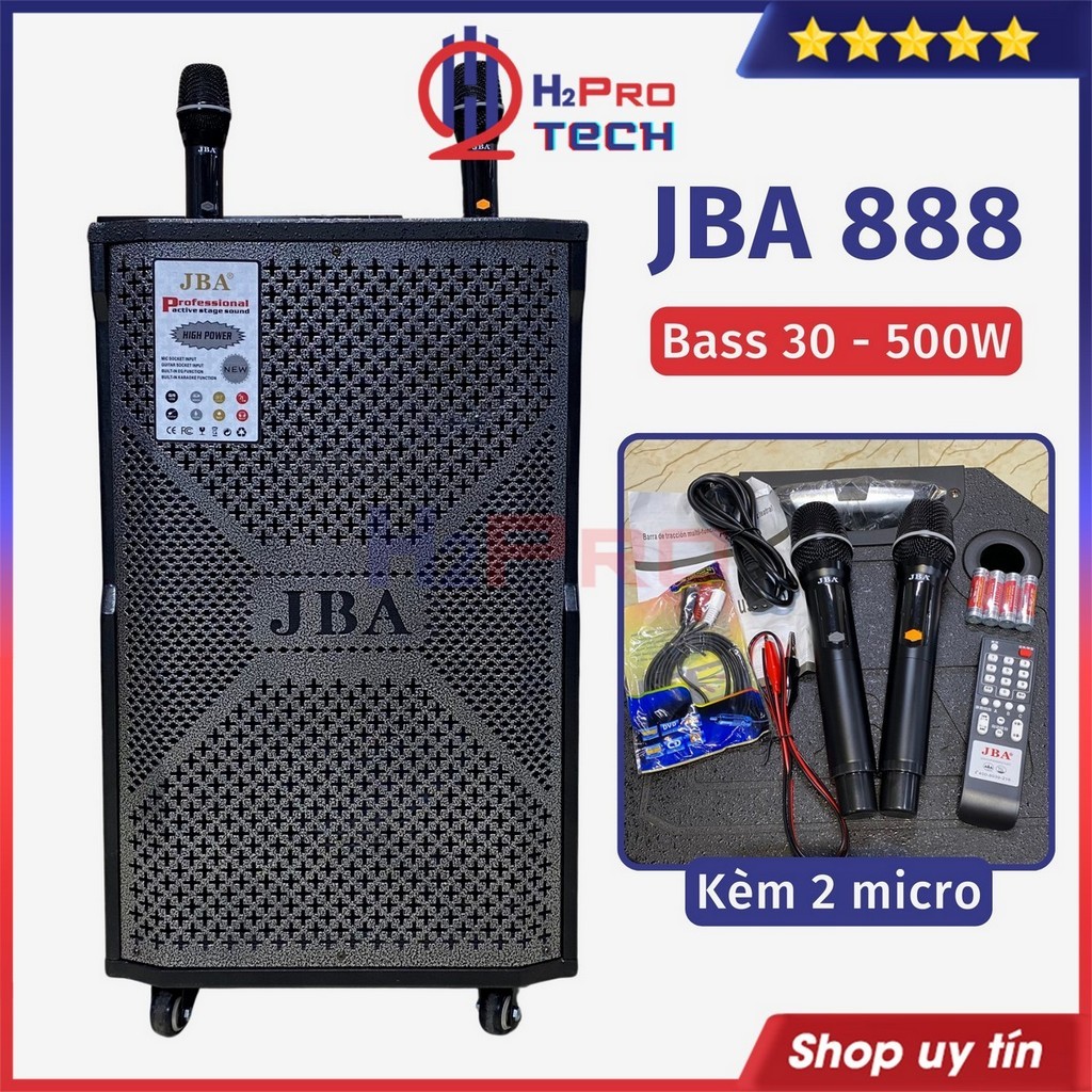 Loa Kéo Karaoke Bluetooth JBA 888 bass 30 Công Suất Lớn 500W, Tặng ...