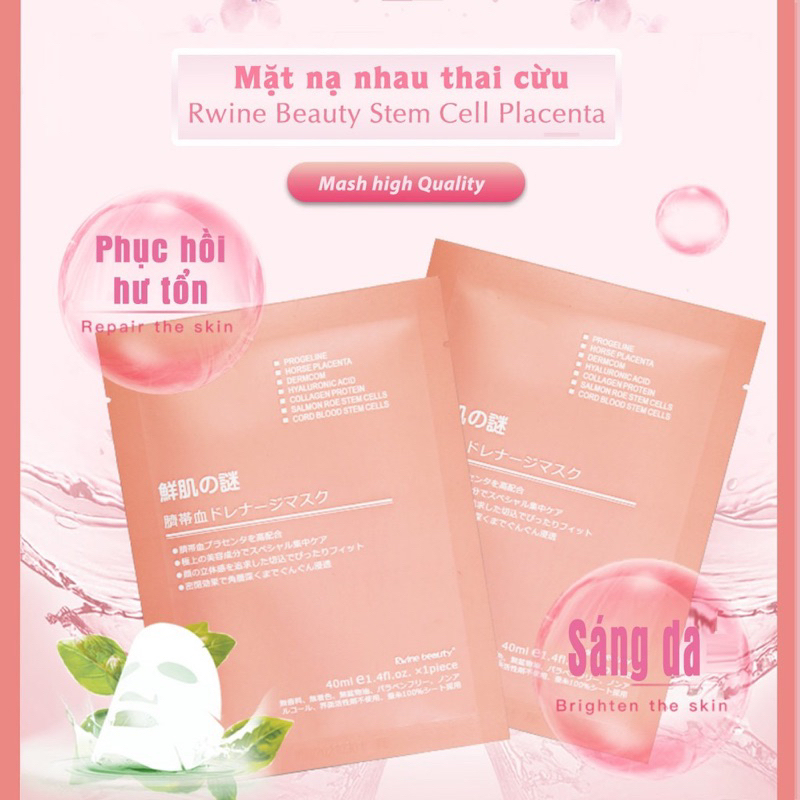Combo 5-10 miếng mặt nạ nhau thai cừu dưỡng trắng tế bào gốc dưỡng da, cung cấp độ ẩm Date 2028 IS305