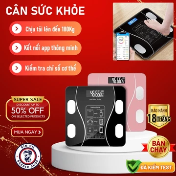 [HOT] Cân sức khỏe - Cân điện tử thông minh kết nối bluetooth phân tích chỉ số cơ thể, Hiển thị LED, Cân tiểu ly điện tử