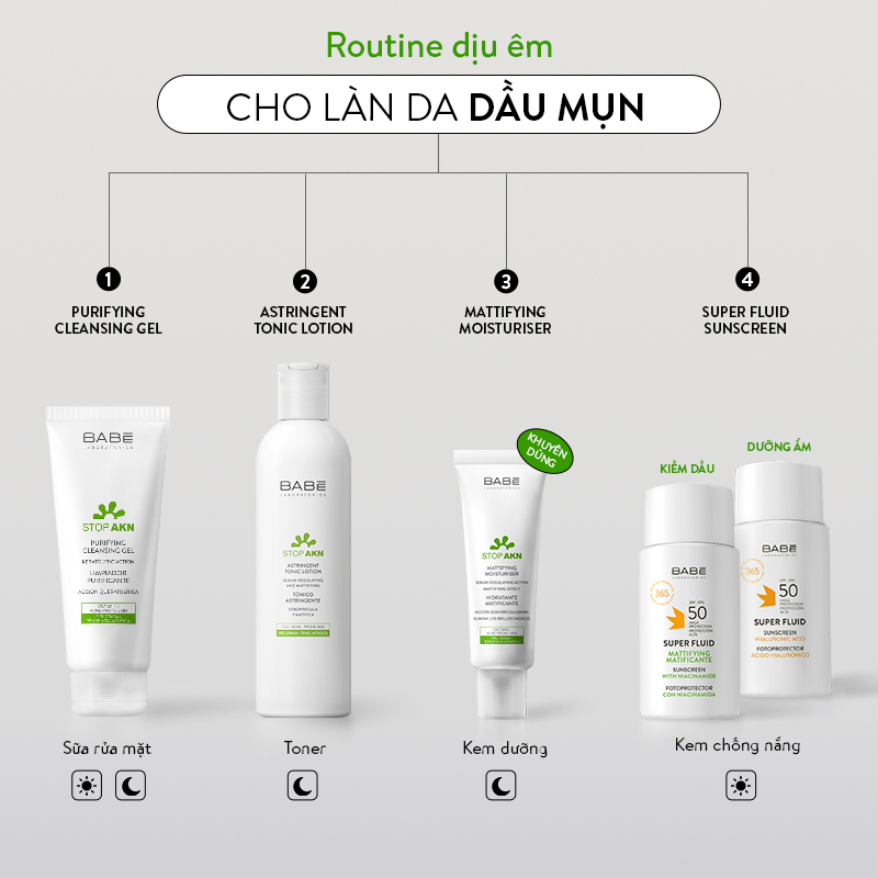 [BẢN MỚI] Sữa rửa mặt BABÉ da dầu mụn LABORATORIOS BABE STOP AKN PURIFYING CLEANSING 200ml