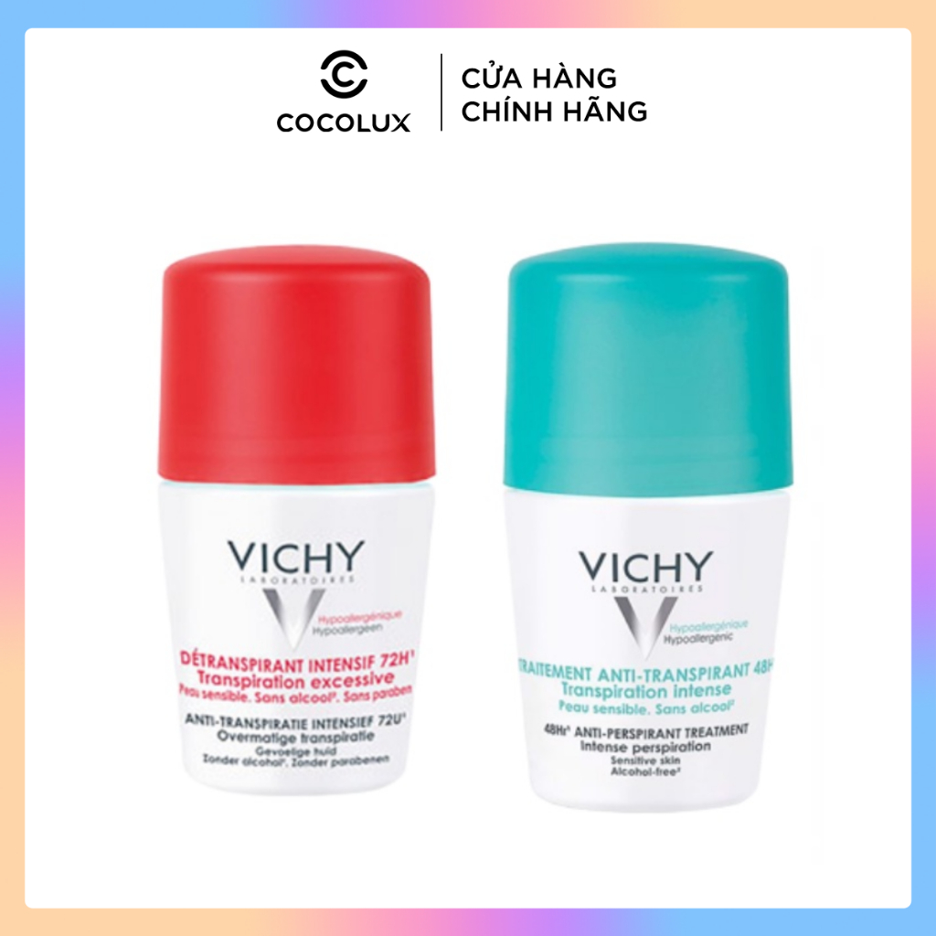 Lăn Khử Mùi Vichy Diệt Khuẩn Detranspirant Intensif 72H