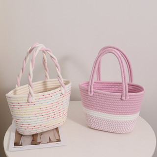 Túi Cói Đi Biển Vintage Kẻ Sọc Đẹp Cầm Tay Xinh Xắn Phong Cách Hàn Quốc Đi Chơi Du Lịch Alulu.store