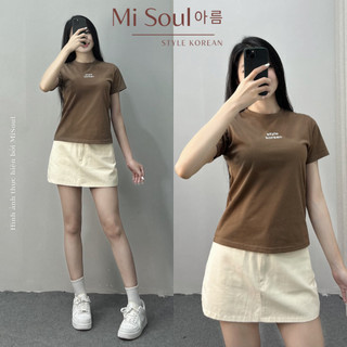 Áo Thun Babytee Thêu Ngực Style Korean, Áo Thun Cộc Tay Cổ Tròn Thêu Bigsize Misoul 279