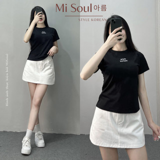 Áo Thun Babytee Thêu Ngực Style Korean, Áo Thun Cộc Tay Cổ Tròn Thêu Bigsize Misoul 279