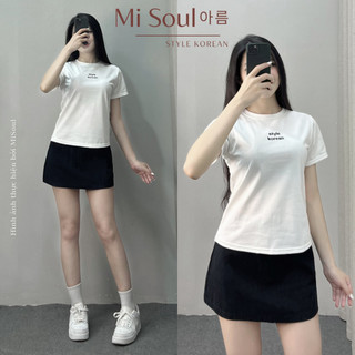 Áo Thun Babytee Thêu Ngực Style Korean, Áo Thun Cộc Tay Cổ Tròn Thêu Bigsize Misoul 279