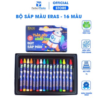 Hộp Bút Sáp 16 Màu Eras, Chất Liệu An Toàn, Thiết Kế Đẹp Mắt- 16 Màu/hộp