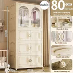(Ngang 80-90cm) Tủ nhựa đựng đồ gấp gọn đa năng nhiều tầng, tủ quần áo lắp ghép có bánh xe, tháo lắp dễ — ảnh 6