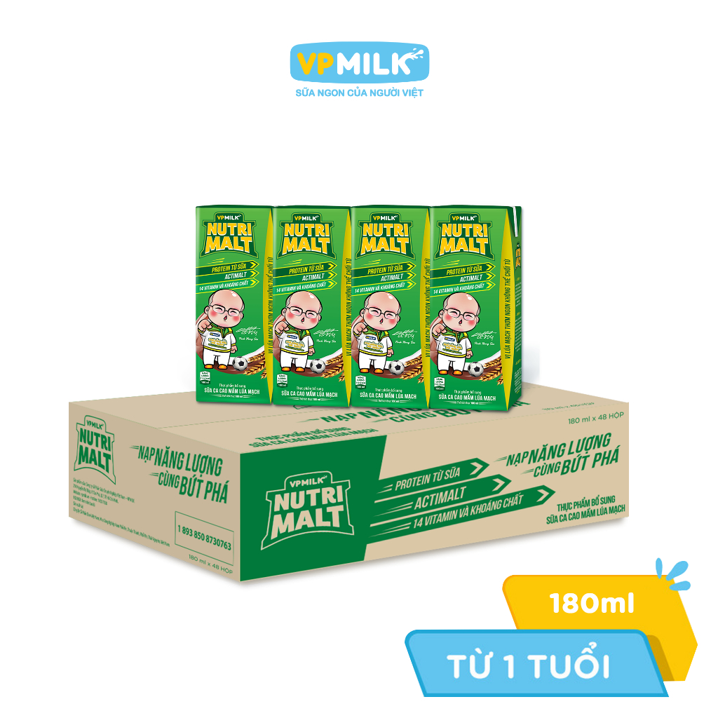 Ảnh Sữa ca cao mầm lúa mạch đen VPMilk Nutrimalt 180ml (thùng 48 hộp) 4