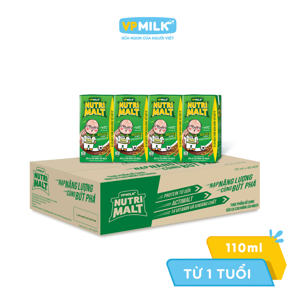 Ảnh Sữa ca cao mầm lúa mạch đen VPMilk Nutrimalt 110ml (thùng 48 hộp) 4