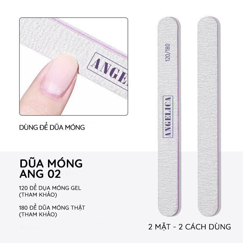 Dũa Móng Tay Nails ANGELICA Tổng Hợp Phào Móng Ngắn Dài Đủ Loại - Dụng Cụ Làm Nail ANGELICA