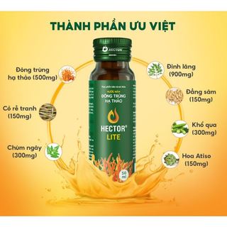 Nước Nấm Đông Trùng Hạ Thảo Hector Lite (Hộp 10 chai)