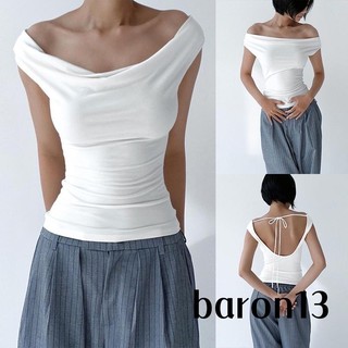 Áo thun hở lưng cột dây tay ngắn chất thun mềm co giãn ôm body Style Âu Mỹ