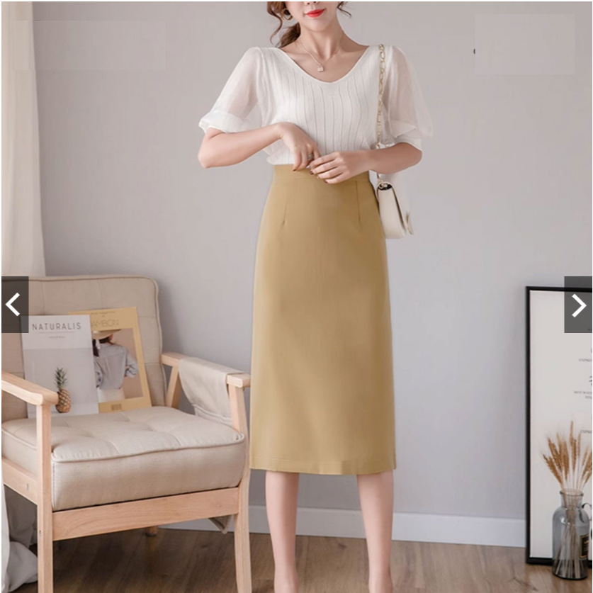 Chân Váy Chữ A Công Sở 60cm Dáng Dài Trẻ Trung_shopngoctrang19_CV117NT