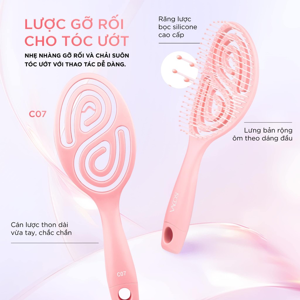 Lược Gỡ Rối Tóc Ướt Vacosi Detangling Brush C07