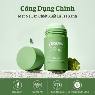 Mặt Nạ Lăn Trà Xanh Giúp Da Trắng Mịn Sạch Mụn Se Khít Lỗ Chân Lông Cân Bằng Ẩm Loại Bỏ Mụn Đầu Đen