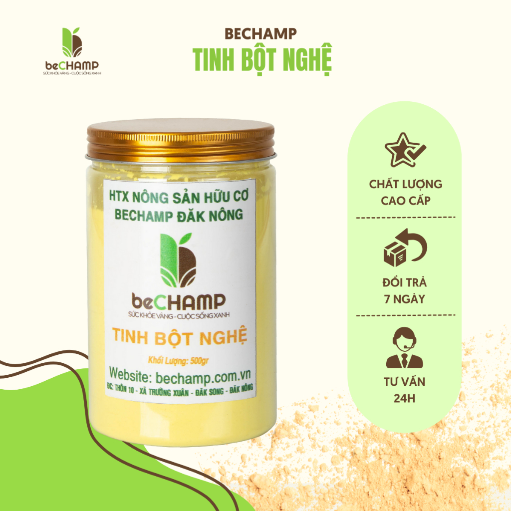 Tinh Bột Nghệ BeChamp Organic Nguyên Chất Nông Sản Hữu Cơ Đắk Nông Hộp ...