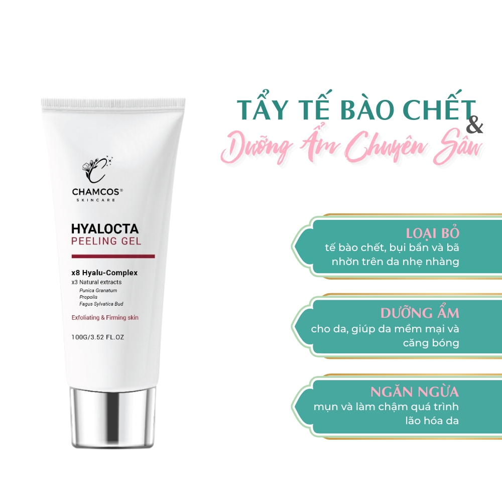 HSD:11/12/2026 Sale Tẩy Tế Bào Chết HYALOCTA PEELING GEL CHAMCOS 100g.