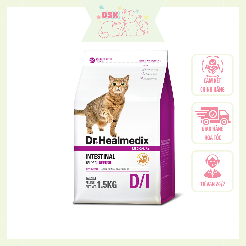Thức Ăn Hạt Dr.Healmedix Intestinal Cải Thiện Tiêu Hóa Cho Mèo - Túi 1.5kg