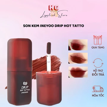 [Đơn 2 Son Kèm Quà] Son kem Ineyoo Drip Hot Tatoo mềm mịn như nhung tạo hiệu ứng mờ lì chính hãng