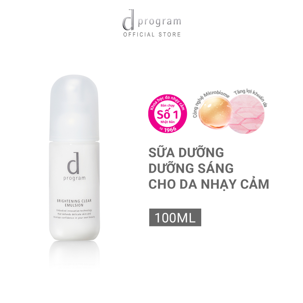 Ảnh Sữa dưỡng trắng cho da nhạy cảm Dprogram Microbiome Brightening Clear Emulsion 100ml 1