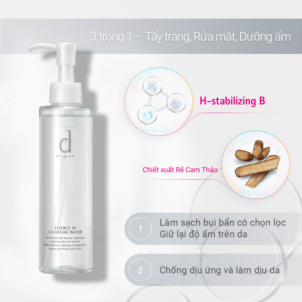 Ảnh Nước tẩy trang dưỡng da Essence Cleansing Water d program 180ml 3