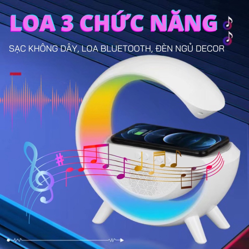 Loa Bluetooth Thông Minh Chữ G 4 Chức Năng Sạc Không Dây Tích Hợp Đèn Ngủ Đa Chế Độ Ánh Sáng SP32