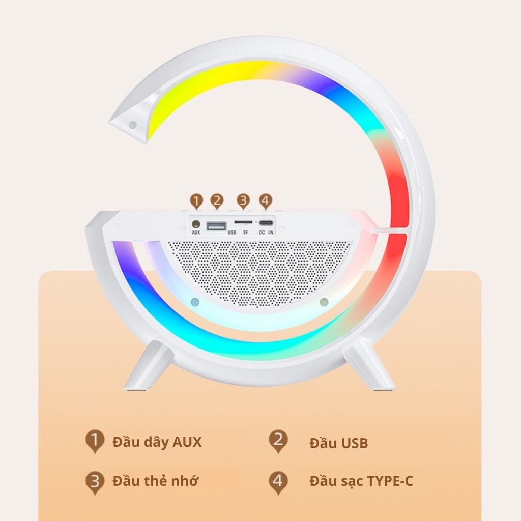 Loa Bluetooth Thông Minh Chữ G 4 Chức Năng Sạc Không Dây Tích Hợp Đèn Ngủ Đa Chế Độ Ánh Sáng SP32