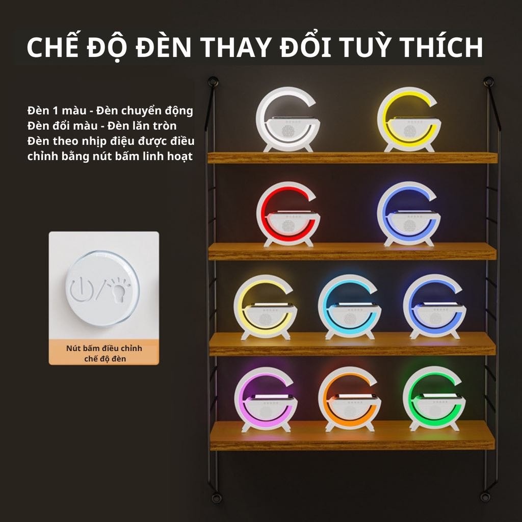 Loa Bluetooth Thông Minh Chữ G 4 Chức Năng Sạc Không Dây Tích Hợp Đèn Ngủ Đa Chế Độ Ánh Sáng SP32