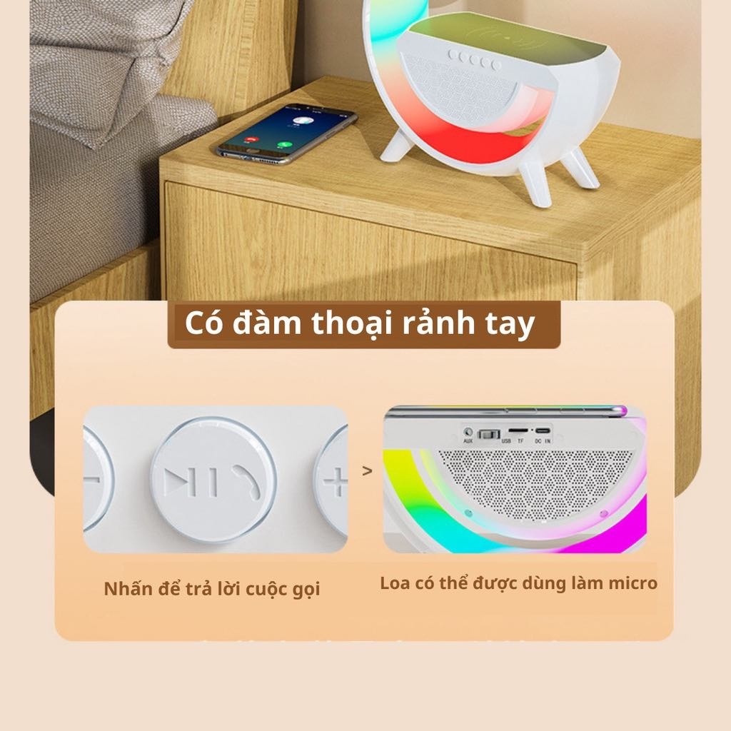 Loa Bluetooth Thông Minh Chữ G 4 Chức Năng Sạc Không Dây Tích Hợp Đèn Ngủ Đa Chế Độ Ánh Sáng SP32