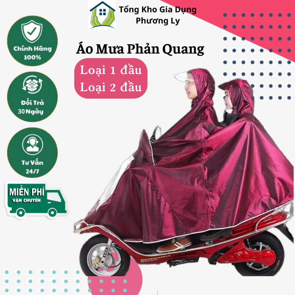 Áo Mưa Cánh Dơi 1 Đầu,2 Đầu Phản Quang Vải Dù Tổ Ong Siêu Nhẹ Cao Cấp ...