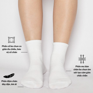 Vớ Tất Nam Nữ Trơn Bo Chun Nhiều Kích Thước Sọc Gân Unisex SOIN Khử Mùi Hôi Chân Thấm Hút