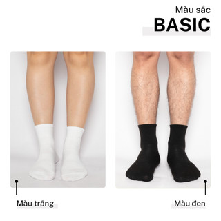 Vớ Tất Nam Nữ Trơn Bo Chun Nhiều Kích Thước Sọc Gân Unisex SOIN Khử Mùi Hôi Chân Thấm Hút