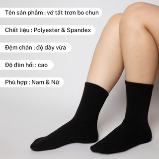 Vớ Tất Nam Nữ Trơn Bo Chun Nhiều Kích Thước Sọc Gân Unisex SOIN Khử Mùi Hôi Chân Thấm Hút